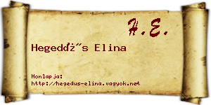 Hegedűs Elina névjegykártya